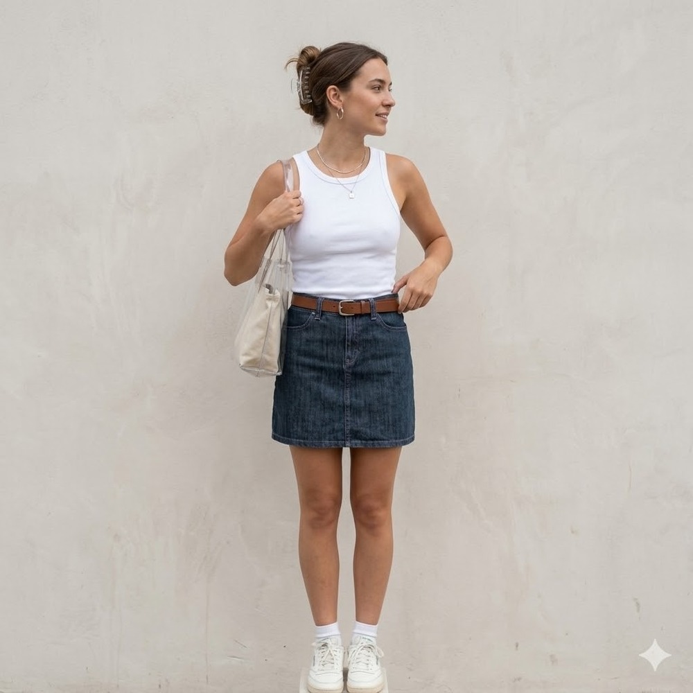 Gap Denim Mini Skirt Womens 10 Dark Wash‎ Vintage Y2K Stretch Cotton
